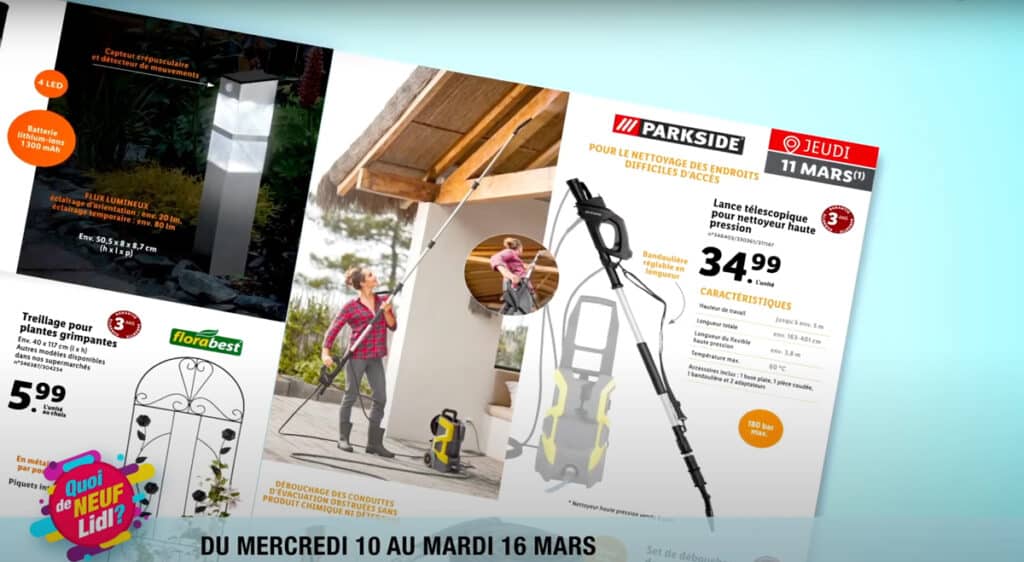 lance telescopique pulverisateur toiture parkside lidl